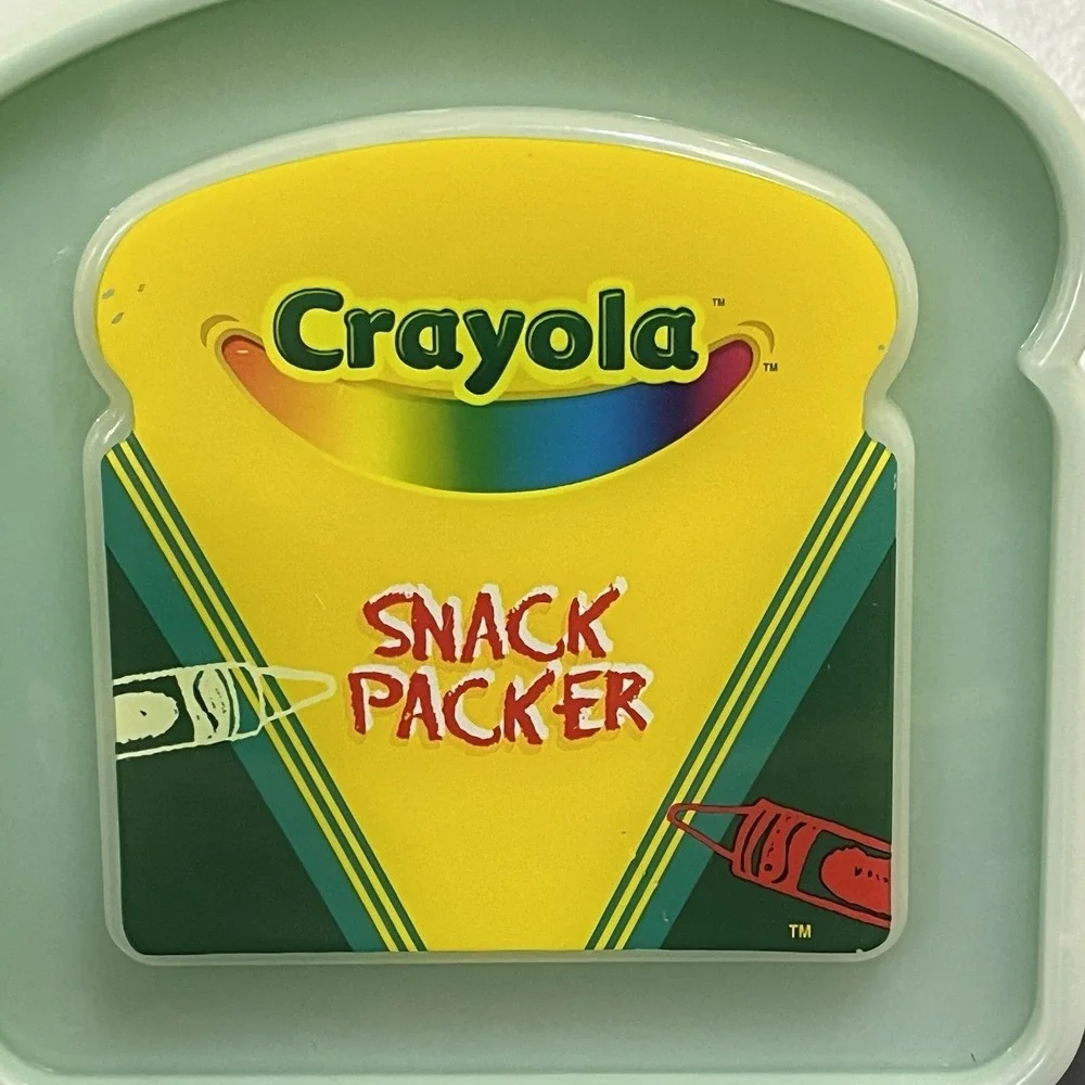 Crayola Snack Packer Sandwich Food Lunch Lunchbox Container Storage Green